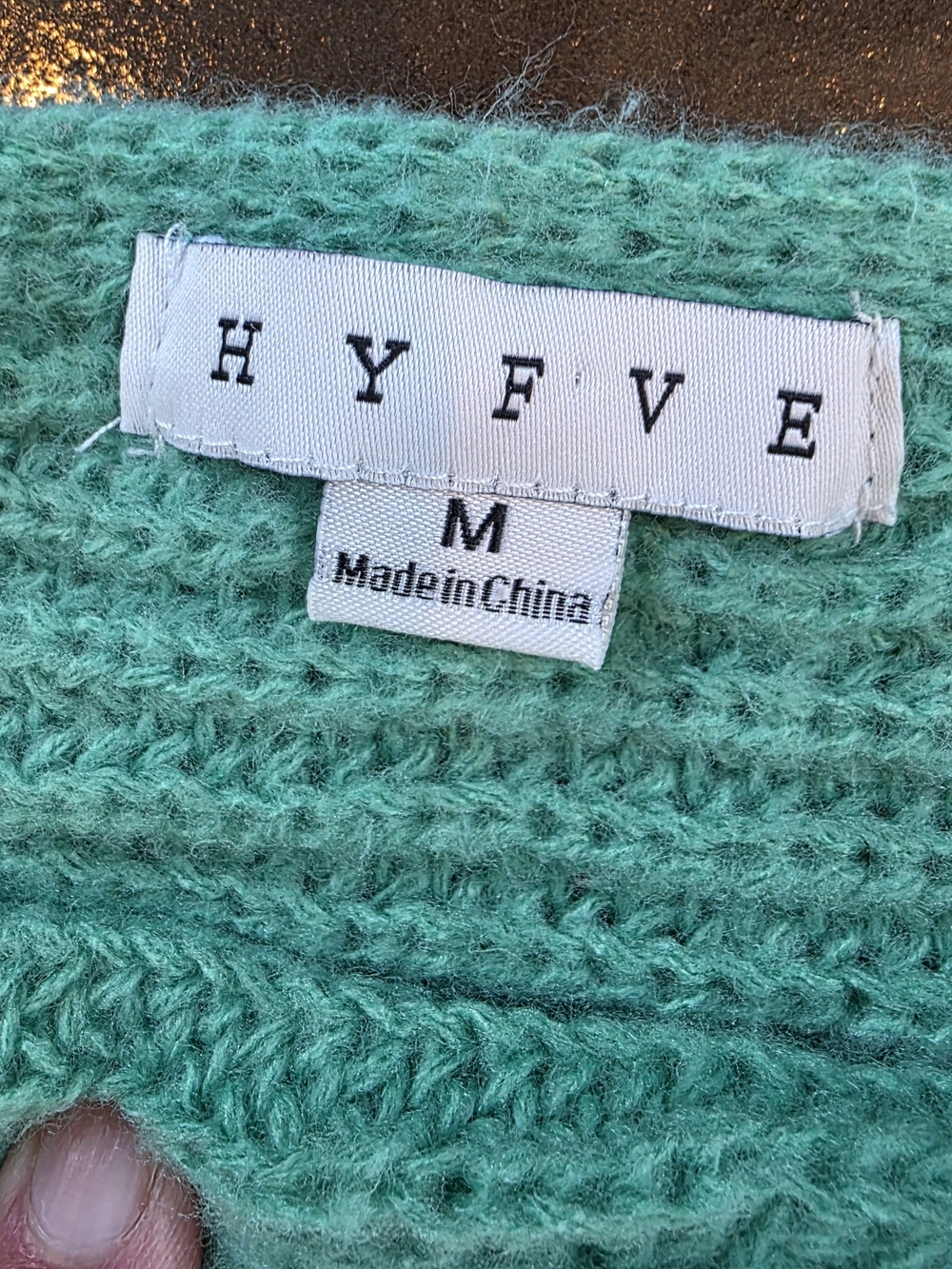 HYFVE Mint Green Off-Shoulder Knit Sweater - Picture 9 of 9